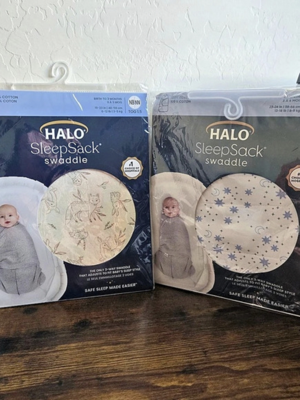 Lot of 2 HALO SleepSack Cotton Swaddles – Newborn & Small (NIP)